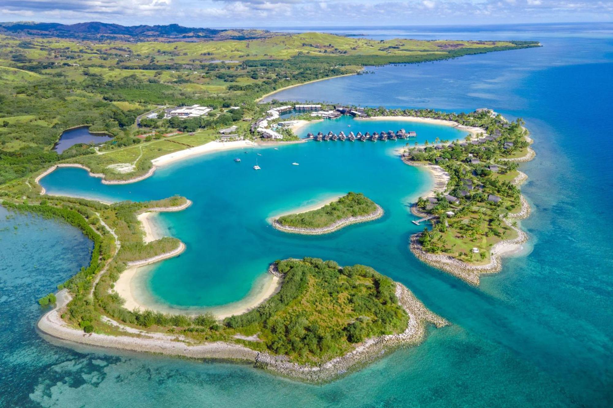 斐济莫米湾万豪度假酒店 Momi 外观 照片 Aerial view of the resort